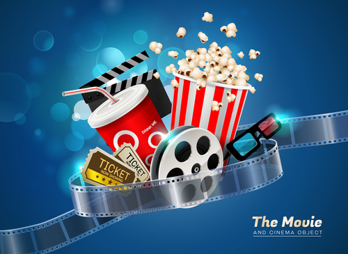 Cinema object background vector material 09