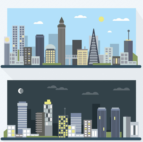 City building vector material