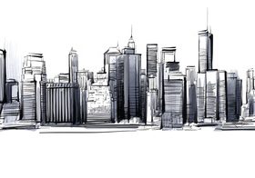 Shanghai city skyline vector free download