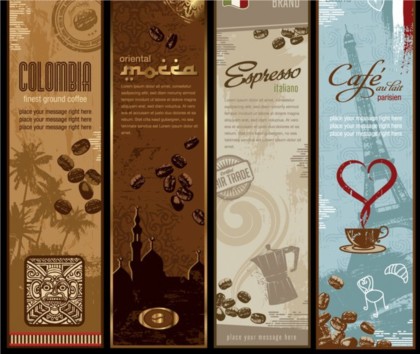 Classic coffee design elements banner background vector