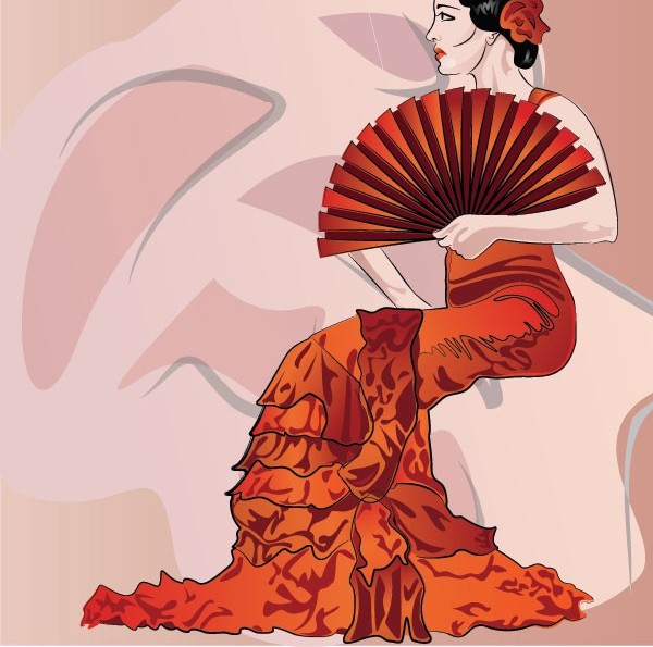 Classical Oriental women vector