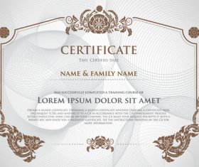 Classical styles certificates template vector 01
