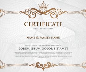 Classical styles certificates template vector 03