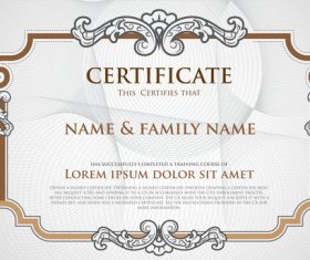 Classical styles certificates template vector 04