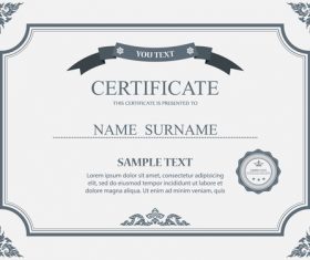 Classical styles certificates template vector 06