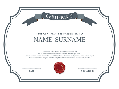 Classical styles certificates template vector 07