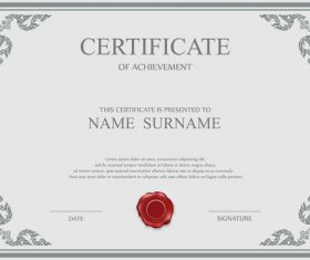 Classical styles certificates template vector 08