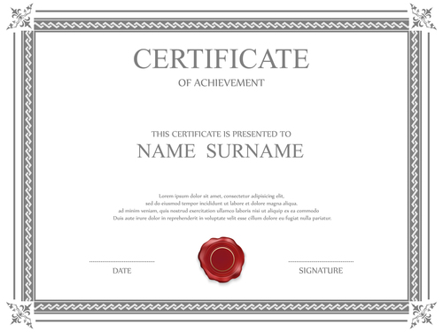 Classical styles certificates template vector 09