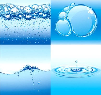 Clear water background vector material