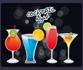 Cocktail night vector material