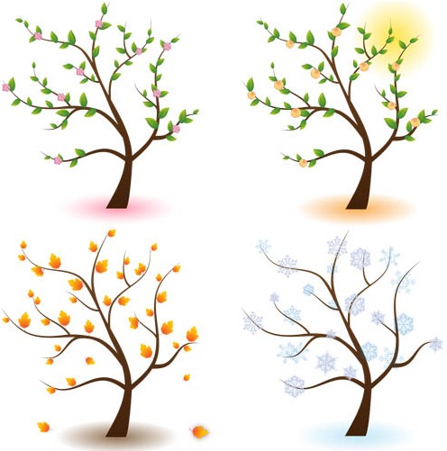Color Season Trees art vectors