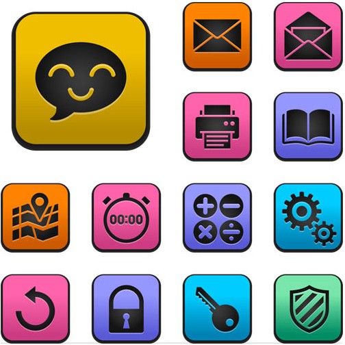 Color Various Icons art vector