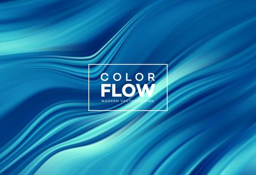 Color flow wave abstract background vector 01
