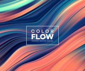 Color flow wave abstract background vector 02