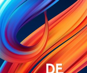 Color flow wave abstract background vector 03