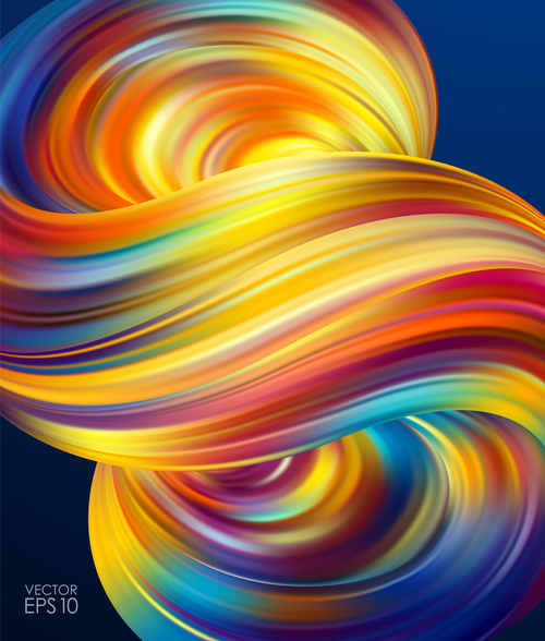 Color flow wave abstract background vector 07