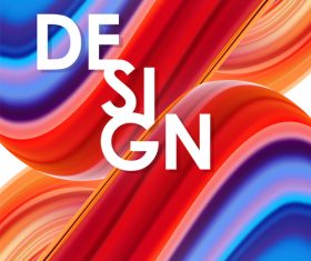 Color flow wave abstract background vector 08