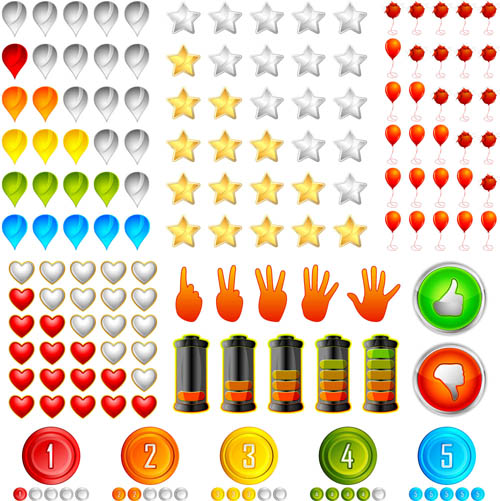 Colored Rating Icons 2 vector