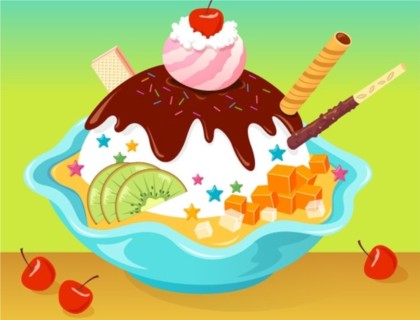 Colored ice cream vector graphics
