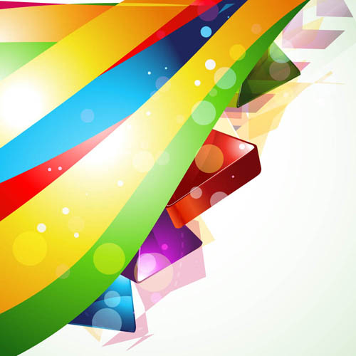 Colored ribbon with shiny background vectors material