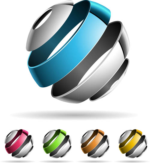 Colorful 3D Spheres Logos 1 vector