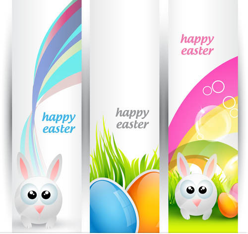 Colorful Easter Banners vector material