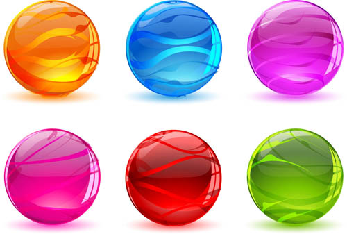 Colorful Glass Spheres 1 shiny vectors