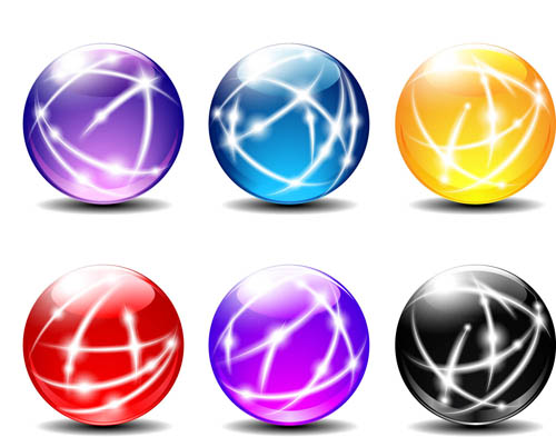 Colorful Glass Spheres 2 shiny vector