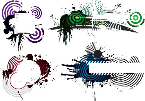 Colorful Grunge Elements 1 vector