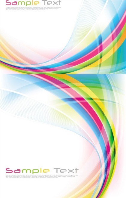 Colorful dream rainbow dynamic lines background vector