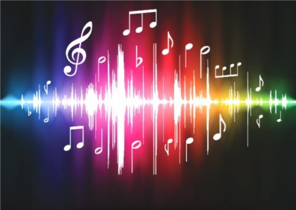 Colorful music design elements background vector