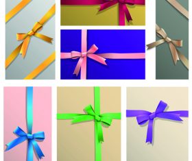 Colorful ribbon bows illustration vectors