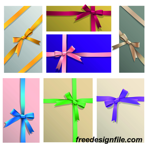 Colorful ribbon bows illustration vectors