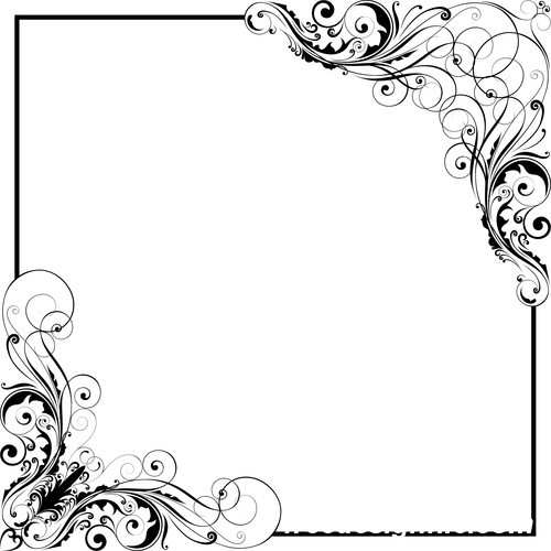 Corner floral swirl design vector