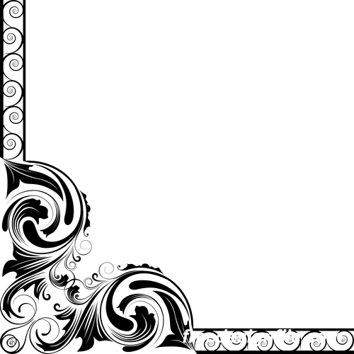 Corner ornament with border vector free download