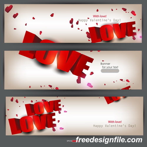 Creative banners for valentine day vector