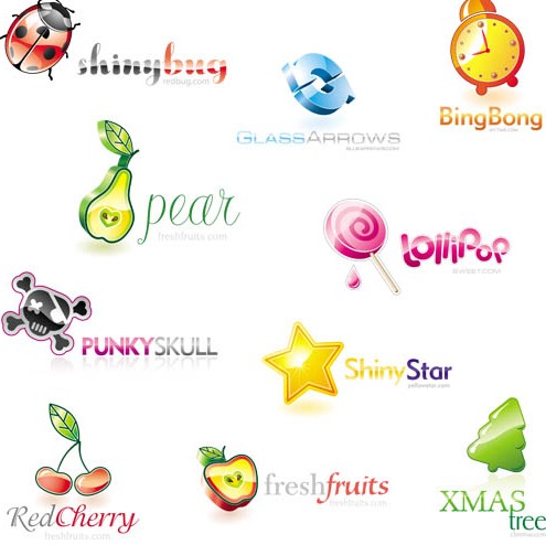 Creative colorful logos design vectors