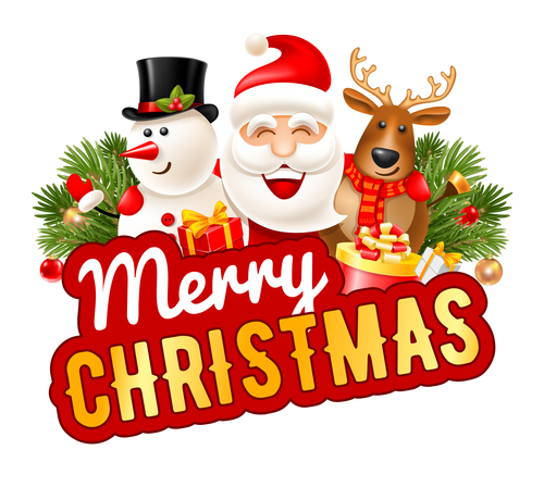 Cristmas illustration with white backgrounds vector