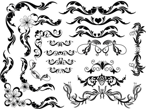 Curled Floral Ornaments Illustration 2 vector