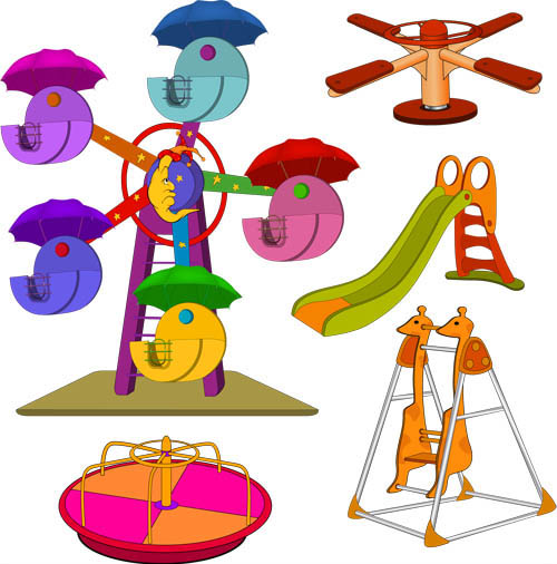 Cute Carousel with toy vector
