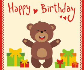 Cute cartoon animal with birthday card vector set 11 free download