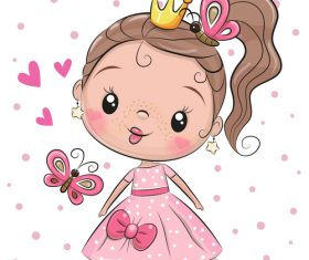 Cute cartoon girl vectors material 2