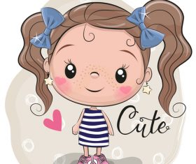 Cute cartoon girl vectors material 3