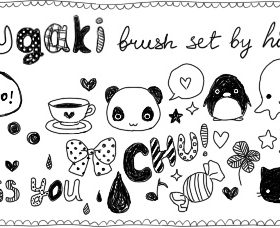 Cute elements Photoshop Brushes set