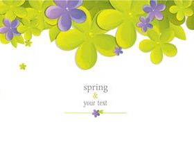 Cute flower with spring card vector set 03