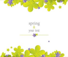 Cute flower with spring card vector set 04
