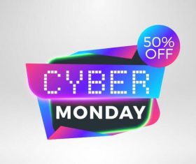 Cyber Monday sale with special offer labels vectors 05