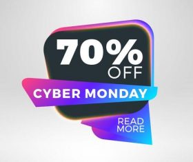 Cyber Monday sale with special offer labels vectors 06