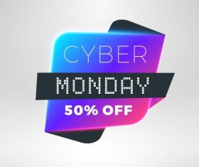 Cyber Monday sale with special offer labels vectors 07