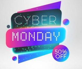 Cyber Monday sale with special offer labels vectors 09